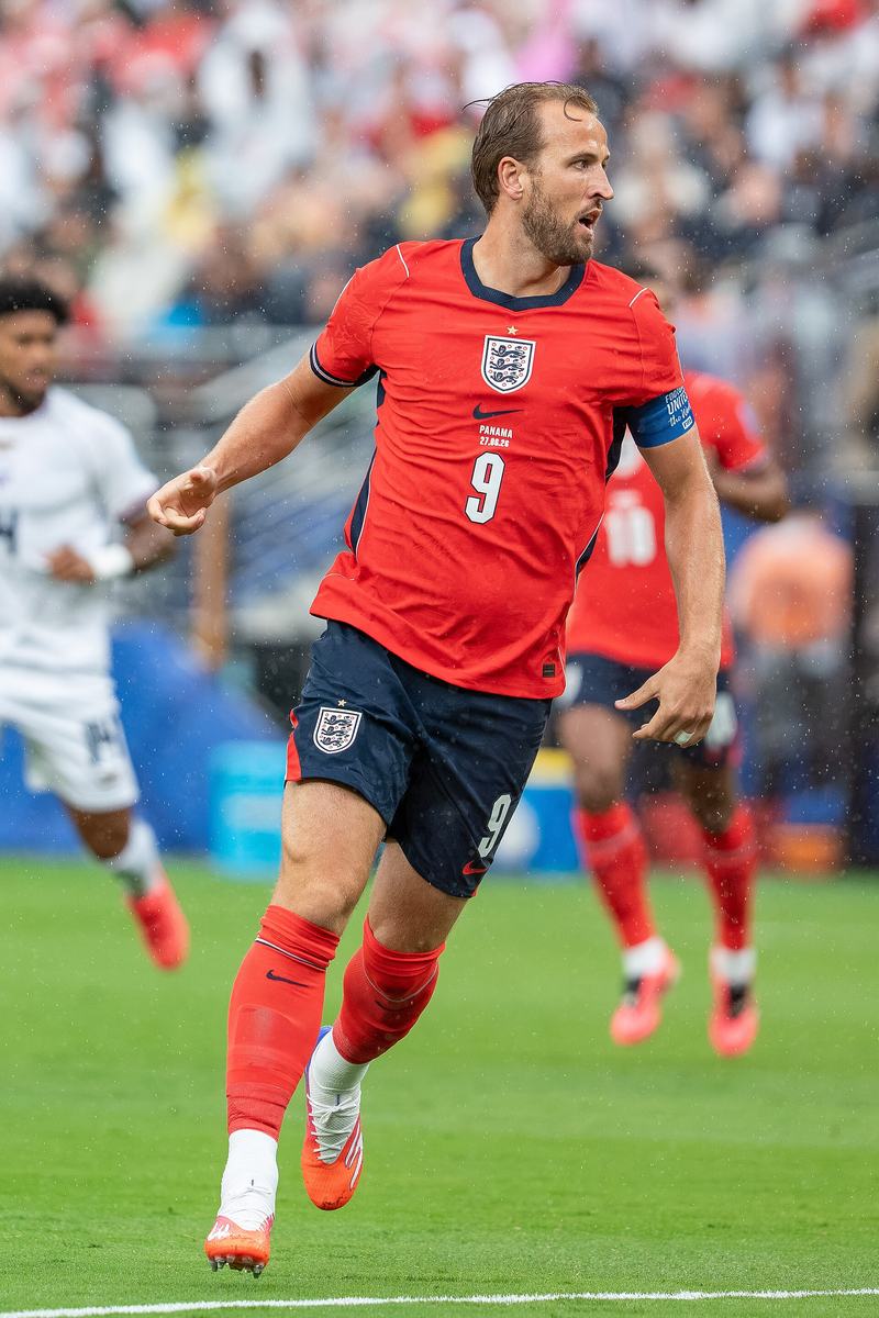 Harry Kane in an England shirt during a World Cup match