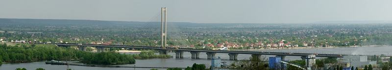The Southern Bridge across the Dnipro River in Kyiv