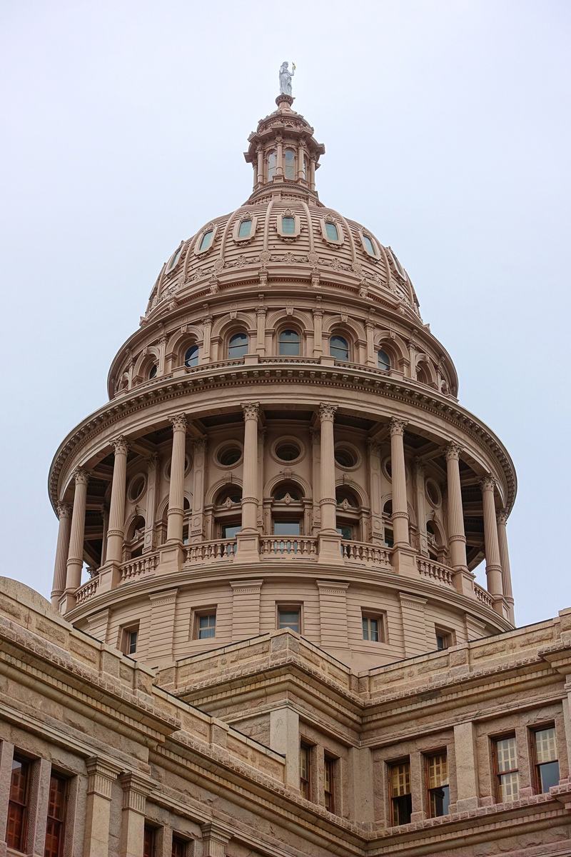 The dome of the Texas State Capitol in Austin