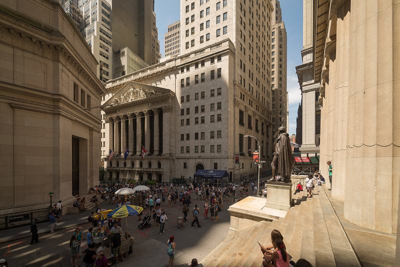 The New York Stock Exchange building on Wall Street